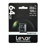 ����� ������ SD 64GB Lexar SDXC UHS-I U3 V30 255/135MB/s SILVER PLUS