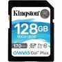 Карта памяти SD 128Gb Kingston SDXC UHS-I U3 V30 170/90 Canvas Go Plu