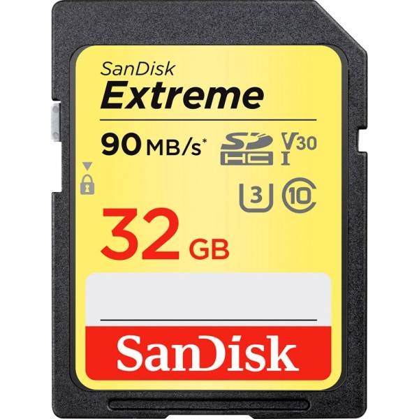 Карта памяти SD 32Gb SanDisk Extreme UHS-I U3 V30 90/40 MB/s SDSDX
