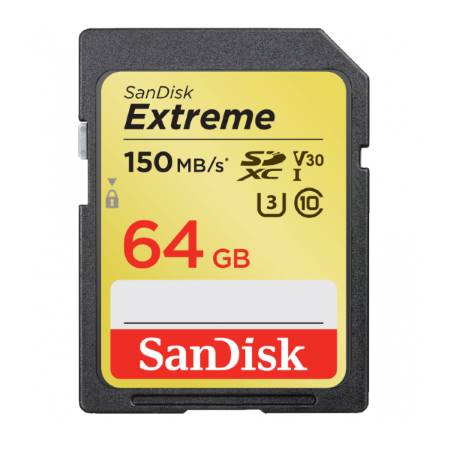   SD 64Gb SanDisk Extreme SDXC UHS-I U3 V30 SDSDXV6-064G-G