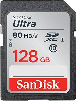   SD 128GB SanDisk Ultra SDXC Class 10 UHS-I 80MB/s SDSDUN