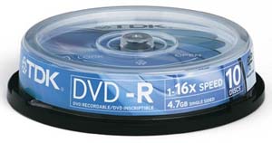 TDK DVD-R 4.7Gb cake 10