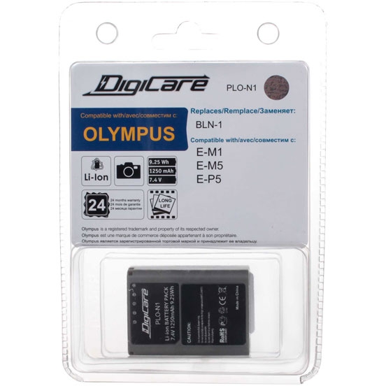 Аккумулятор DigiCare PLO-N1 / Olympus BLN-1 для OM-D E-M1/M5 PEN E-P5