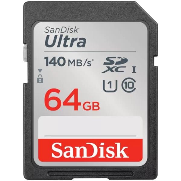   SD 64GB SanDisk Ultra SDXC Class 10 UHS-I 140MB/s SDSDUN