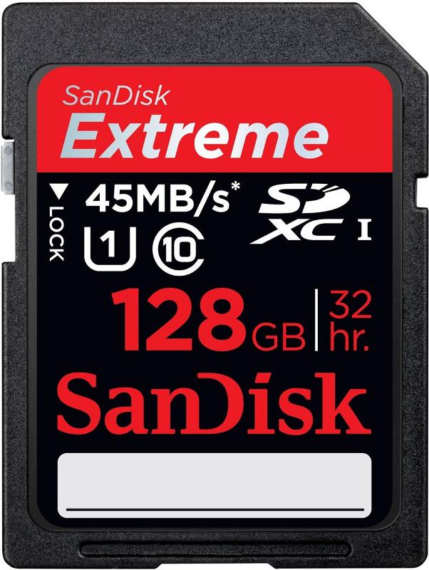   SD 128GB SanDisk Extreme SDXC UHS Class 10 45MB/s