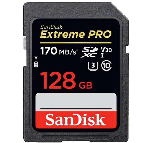 Карта памяти SD 128Gb SanDisk Extreme Pro UHS-I U3 V30 170/90 MB/s SD