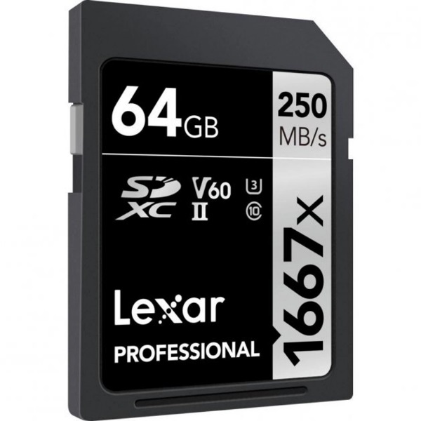   SD 64GB Lexar SDXC UHS-II V60 U3 250/120MB/s (LSD64GCB16