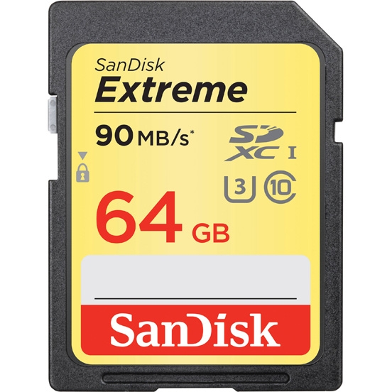   SD 64GB SanDisk Extreme UHS-I U3 V30 90/40 MB/c