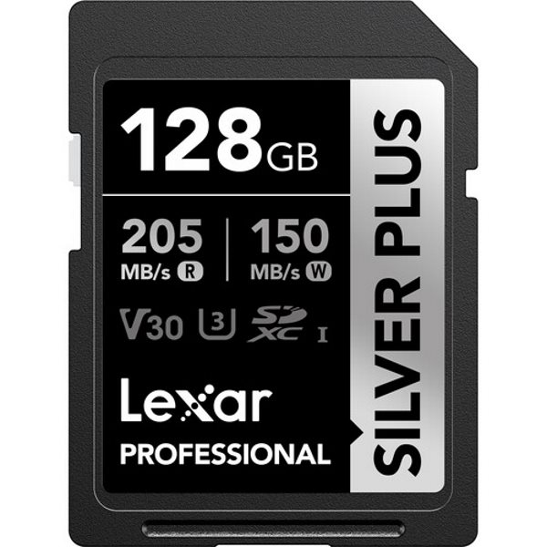����� ������ SD 128GB Lexar SDXC UHS-I U3 V30 205/150MB/s SILVER PLUS