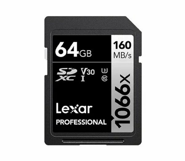 ����� ������ SD 64GB Lexar SDXC UHS-I U3 V30 1066x 160/70MB/s SILVER