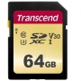 Карта памяти SD 64Gb Transcend SDXC UHS-I Class 10 U3 V30 500S 95/60m