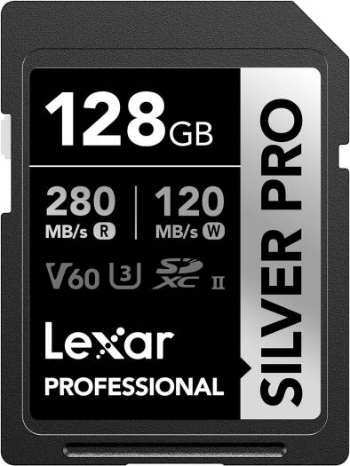   SD 128GB Lexar SDXC UHS-II V60 U3 280/120MB/s Silver Pro