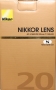  Nikon Nikkor AF-S 20mm f/1.8G ED /